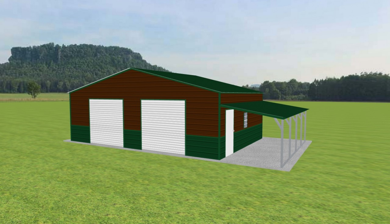 Double Garage with Lean To 30 x 20 x 9 — photo 1