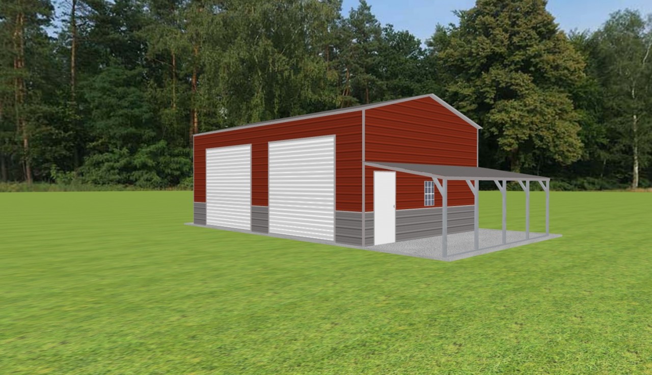 Garage with Lean To 20 x 30 x 12 — photo 1