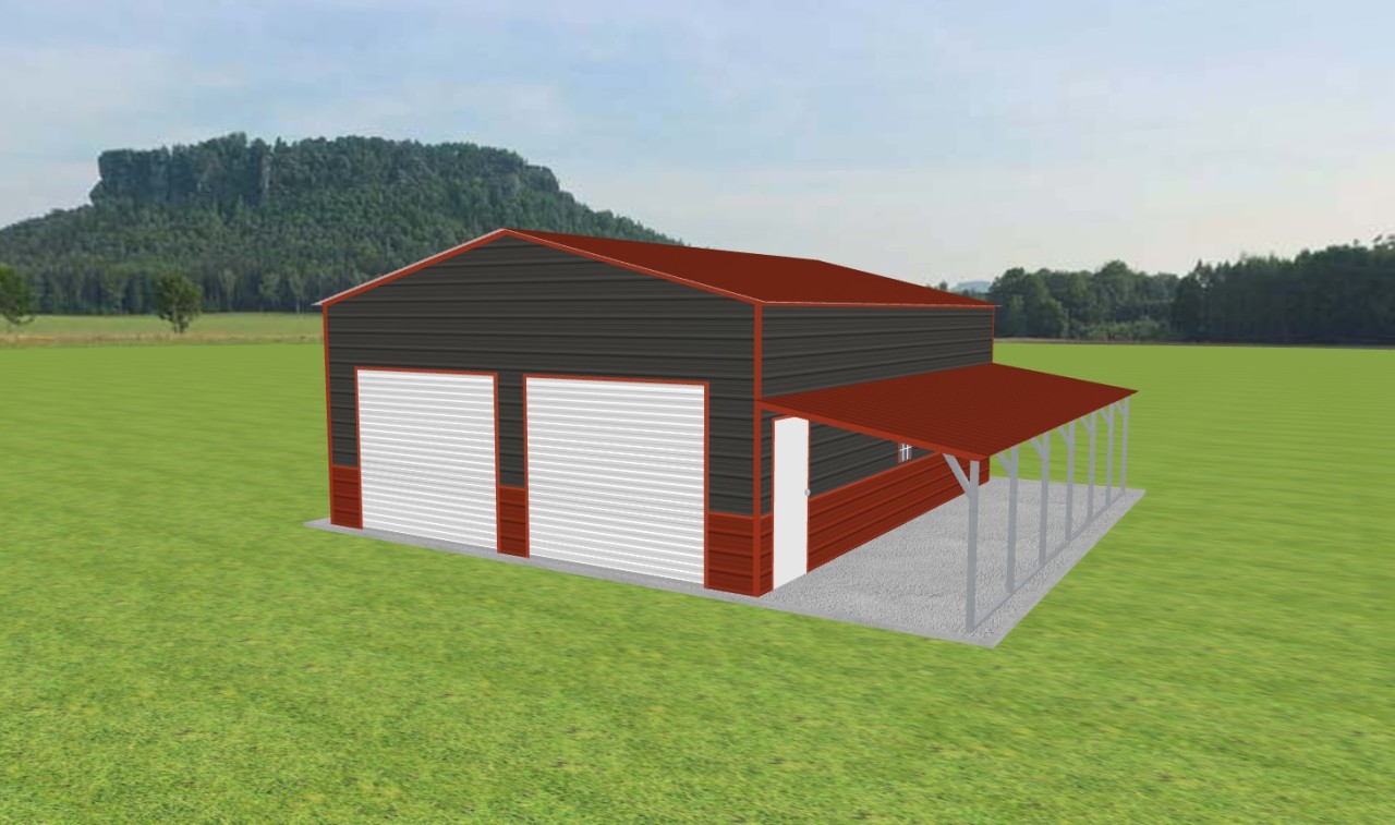 Garage with Lean To 24 x 30 x 11 — photo 1