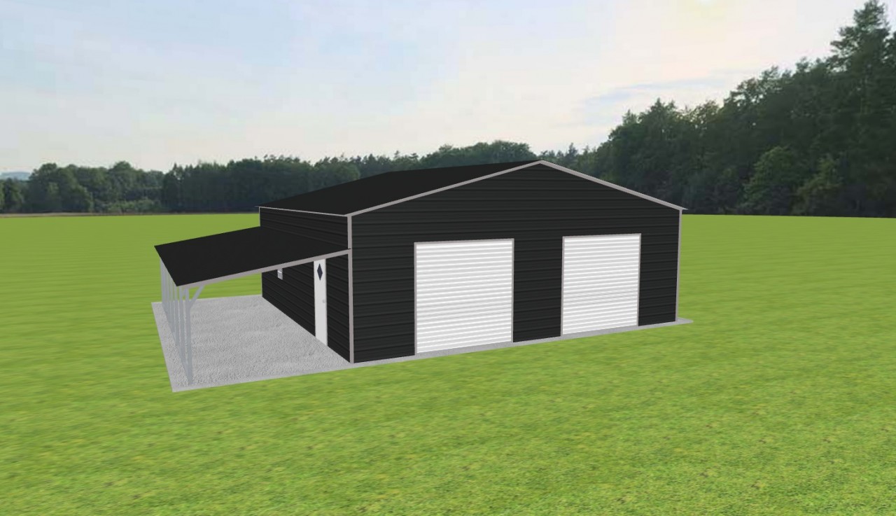 2 Car Garage with Lean To 30 x 30 x 10 — photo 1