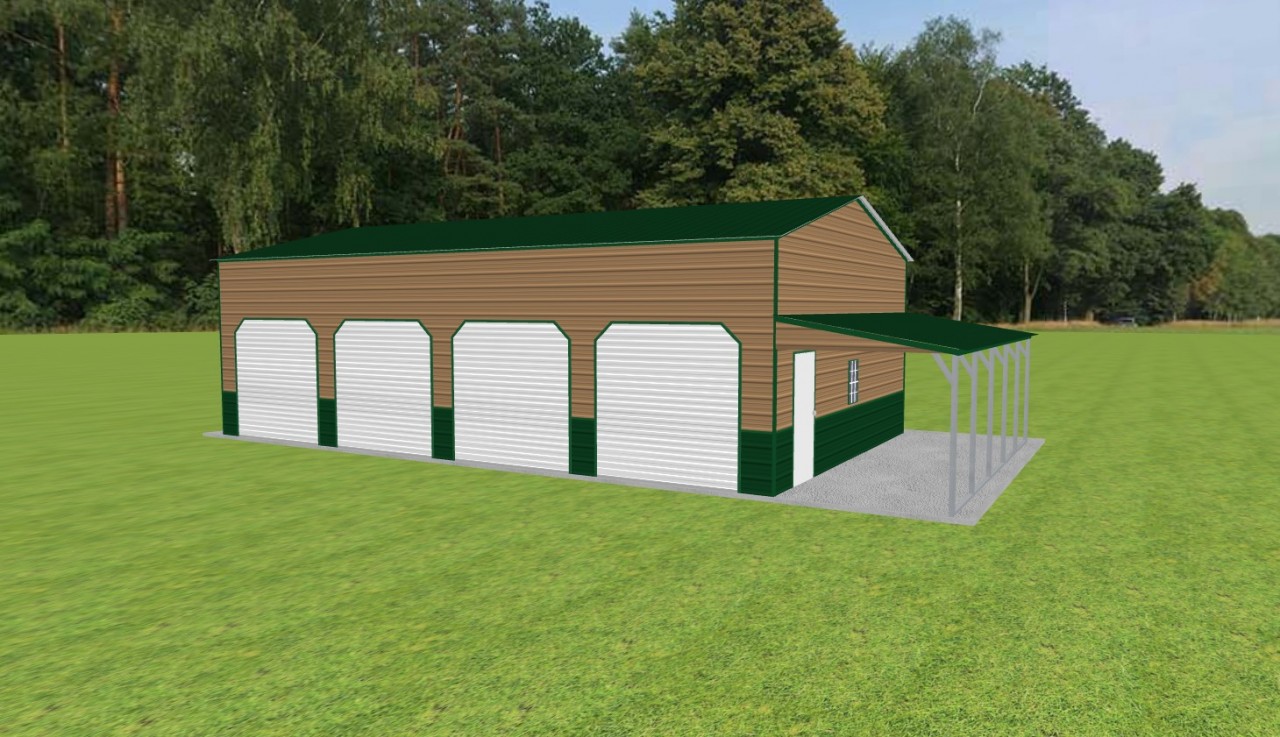 Garage with Lean To 24 x 40 x 12 — photo 1