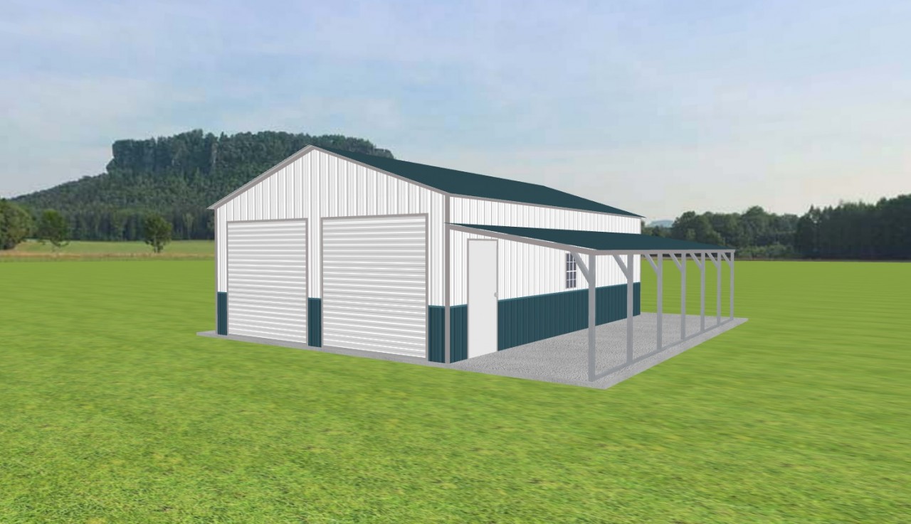 Garage with Lean To 20 x 30 x 9 — photo 1
