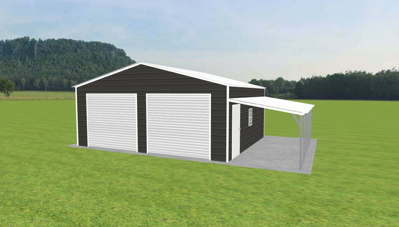 2 Car Garage with Lean To 24 x 20 x 9 — photo 1