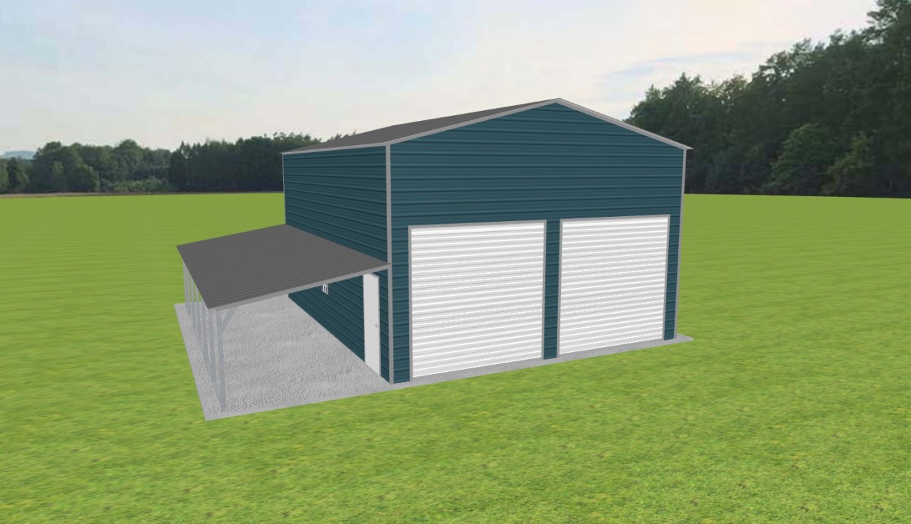 Garage with Lean To 24 x 30 x 15 — photo 1