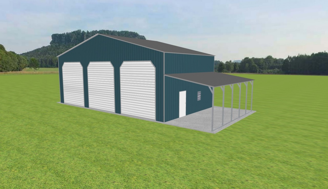 3 Car Garage with Lean To 46 x 25 x 16 — photo 1