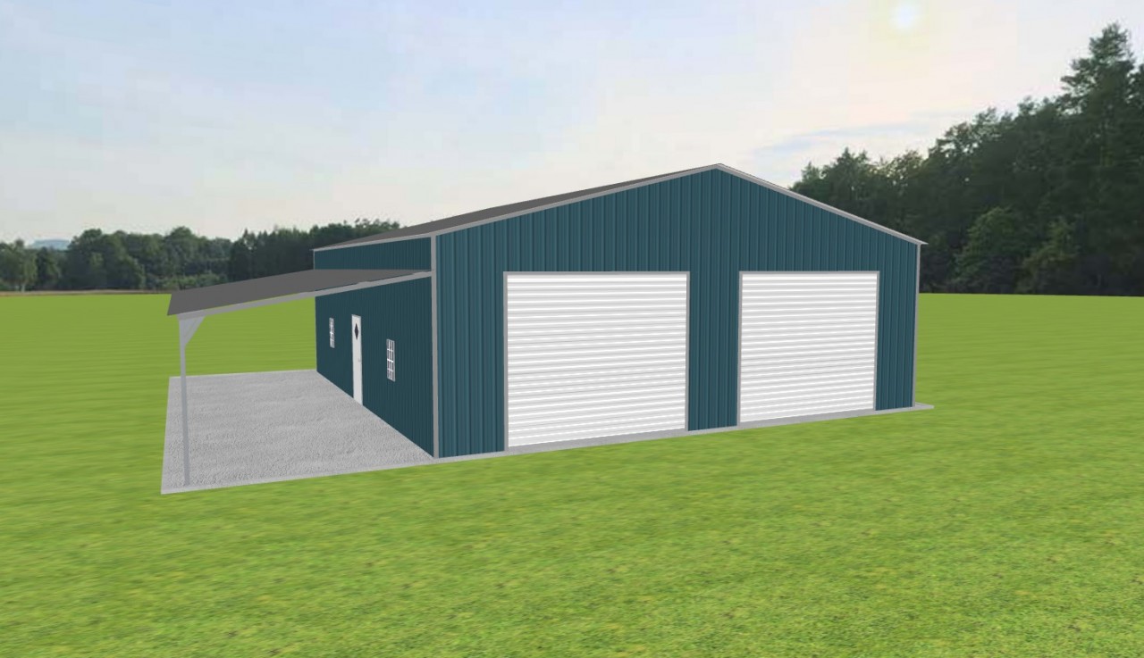 Garage with Lean To 36 x 40 x 12 — photo 1