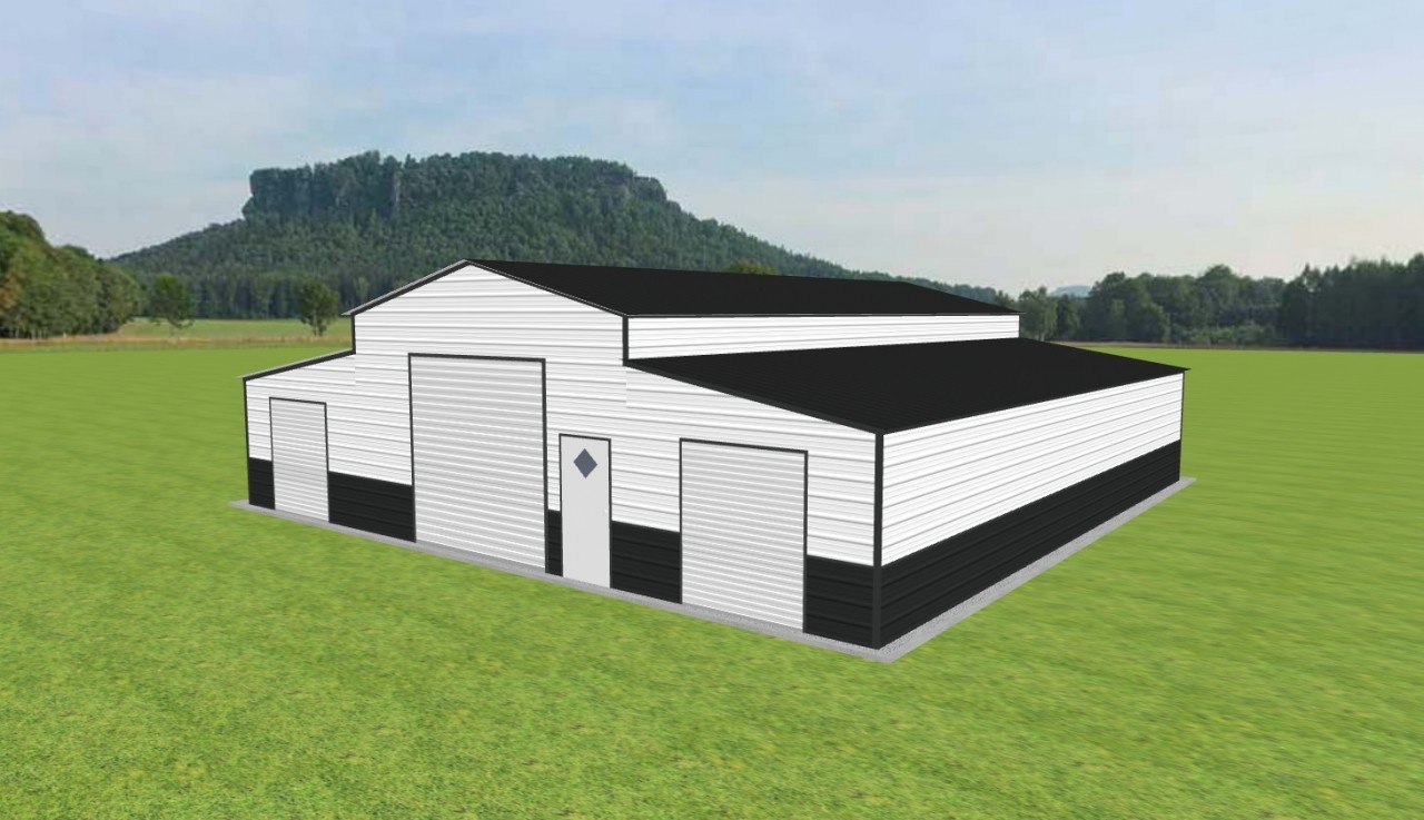 Raised Center Barns 20 x 45 x 12, 20' x 45' x 12' metal barn