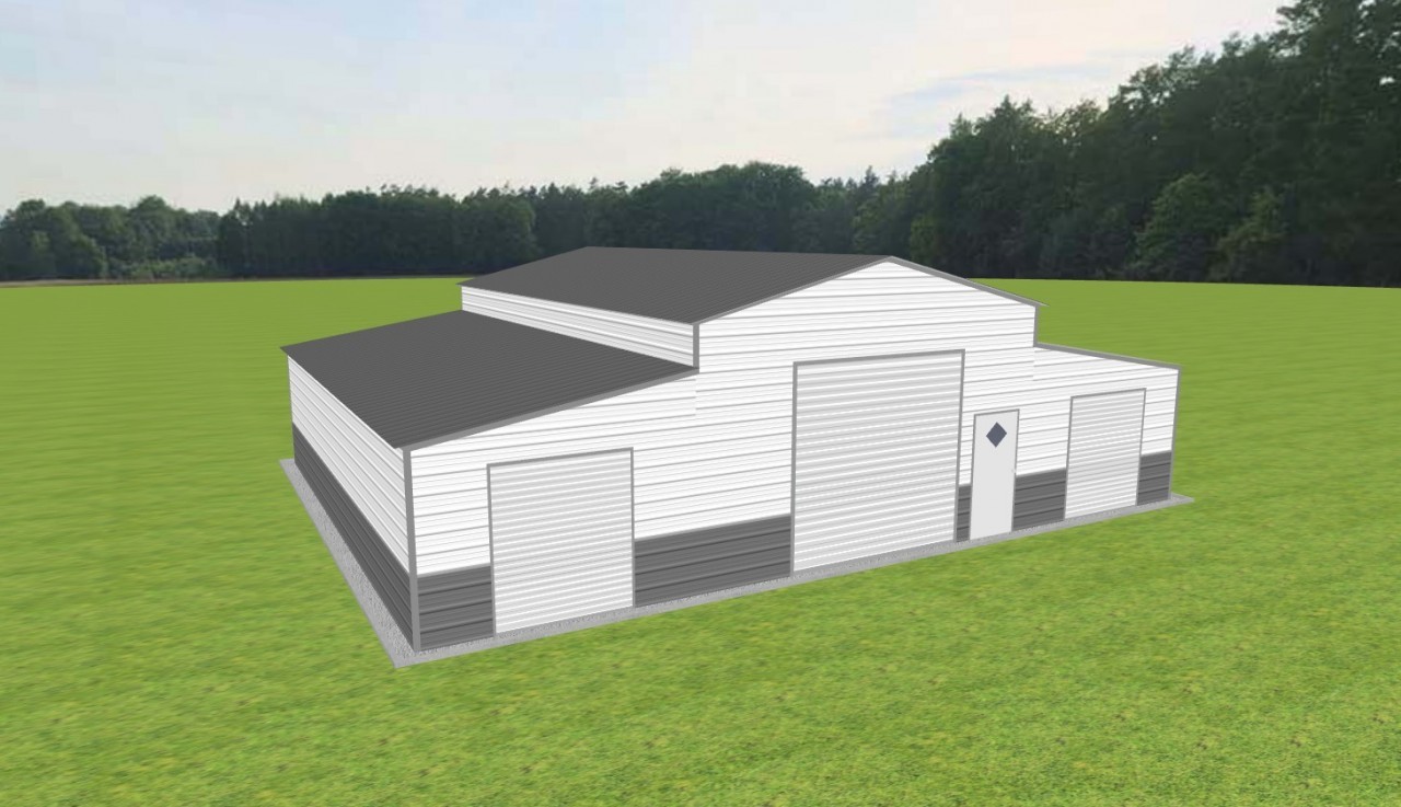 Raised Center Barns 20 x 35 x 12, 20' x 35' x 12' metal barn