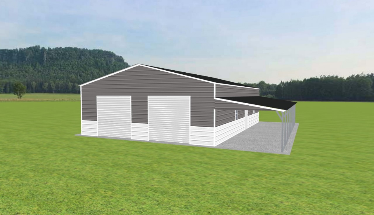 Garage with Lean To 28 x 40 x 10 — photo 1