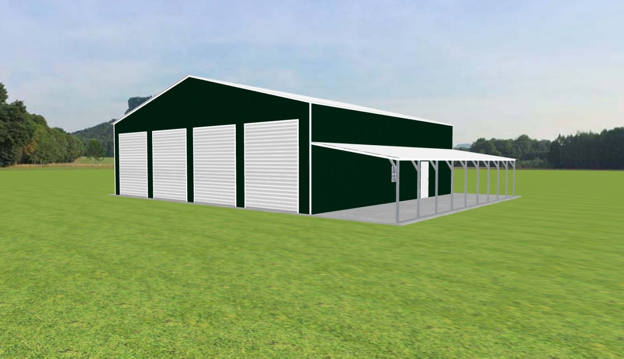 4 Car Garage with Lean To 50 x 45 x 14 — photo 1