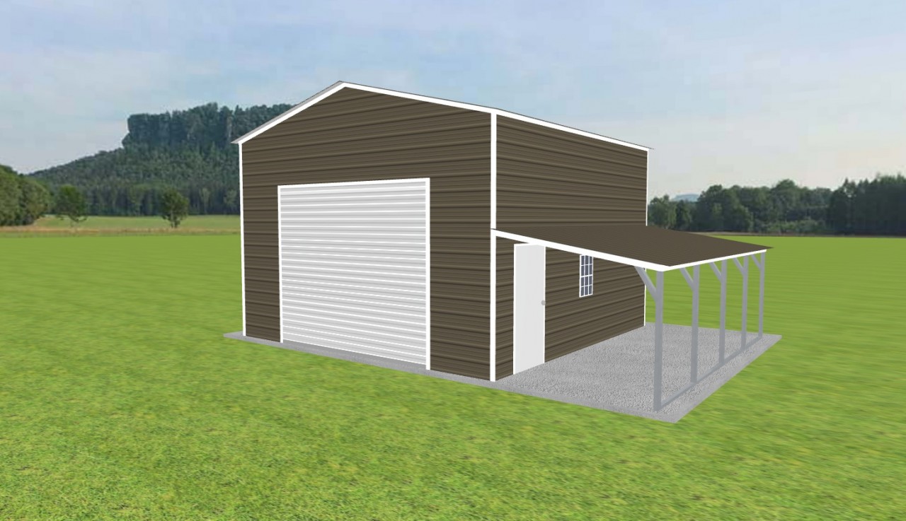 Garage with Lean To 20 x 20 x 13 — photo 1