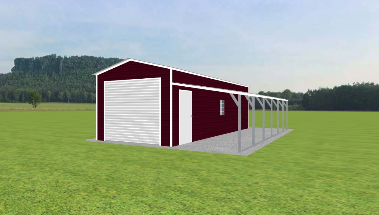 1 Car Garage 12 x 30 x 9, 12' x 30' x 9' metal garage