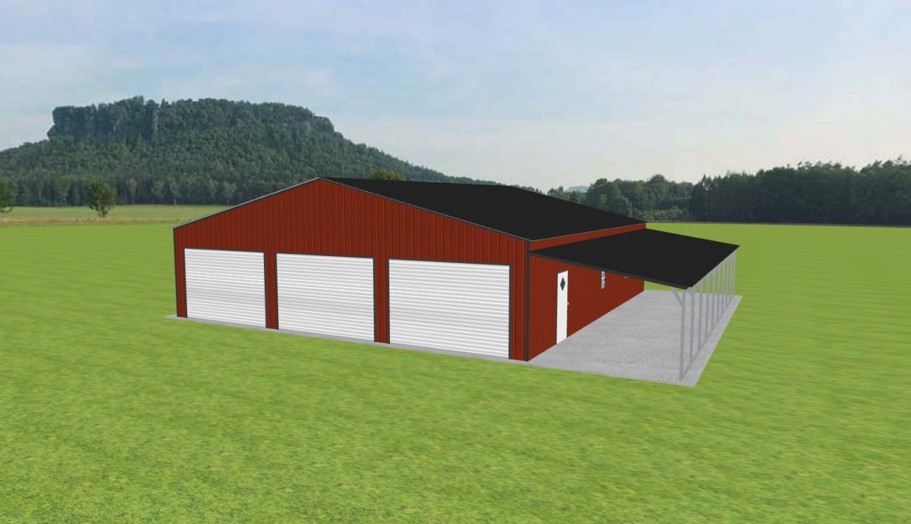 Garage with Lean To 42 x 45 x 10 — photo 1