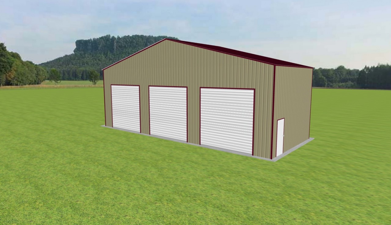 3 Car Residential Steel Garage 50 x 20 x 16 — photo 1