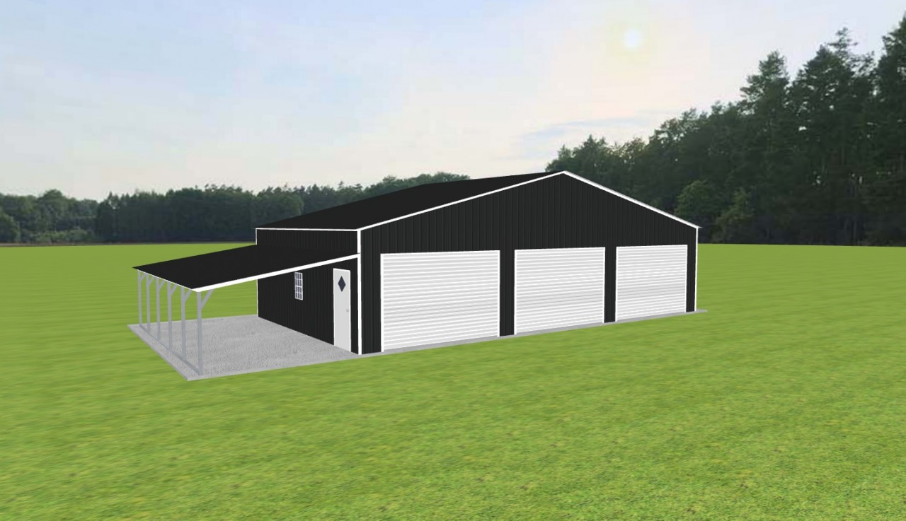 Garage with Lean To 44 x 25 x 10 — photo 1