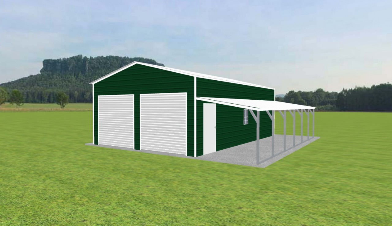 Garage with Lean To 20 x 30 x 10 — photo 1