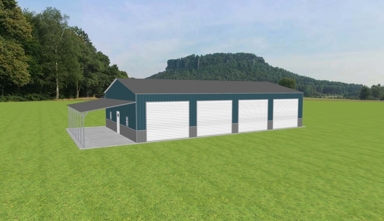 Garage with Lean To 34 x 60 x 12 — photo 1