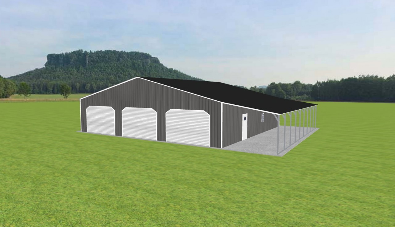 Garage with Lean To 48 x 45 x 10 — photo 1