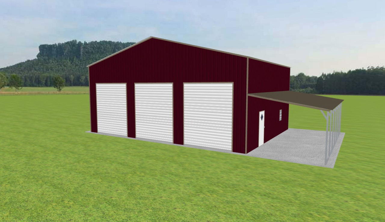 Garage with Lean To 40 x 30 x 16 — photo 1