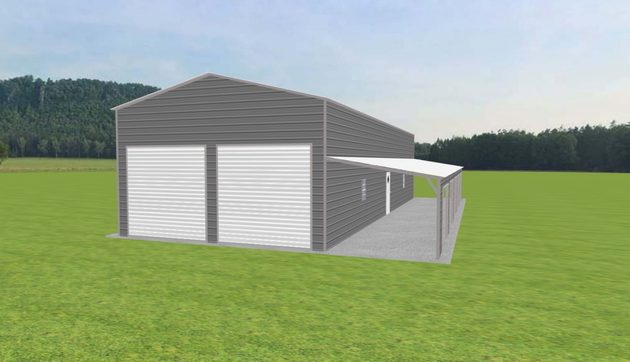 Garage with Lean To 24 x 60 x 14 — photo 1