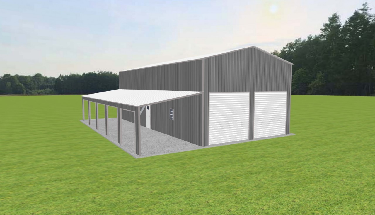 Garage with Lean To 24 x 50 x 16 — photo 1