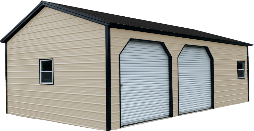 Metal garage in Earth Brown